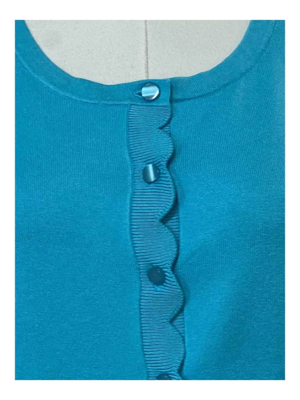 EUC++ Talbots Turquoise Blue 2 Piece Knit Tank & Cardigan Set | Size L